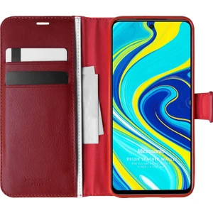 Xiaomi Redmi Note 9S Kılıf Delux Leather Wallet Kırmızı
