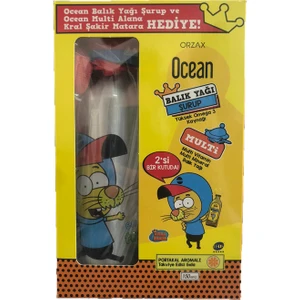 Ocean Omega 3 Portakallı Balık Yağı Şurubu ve Multi 150 ml - Kral Şakir Matara Hediyeli