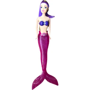 Deniz Kızı Bebek Işıklı 34 cm Mor