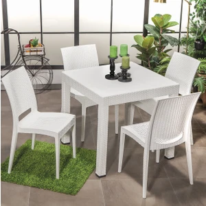 Rattan Bahçe Masa Takımı – Beyaz