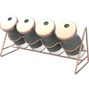 Nano 4'lü Metal Standlı Baharat Set - Gri
