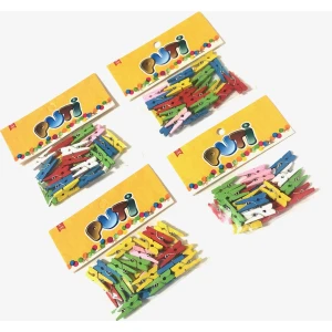 Ahşap Küçük Mandal Renkli 2.5 cm 96'lı