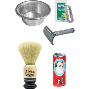 Köpük Tası + Tıraş Sabunu + Sakal Fırçası - 5 Parça Sakal Tıraş Seti