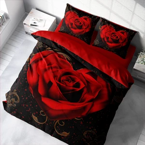 Red Rose 3D Pamuk Saten Çift Kişilik Nevresim Takımı