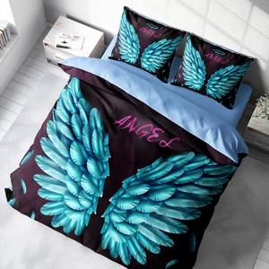 Blue Wing 3D Pamuk Saten Çift Kişilik Nevresim Takımı