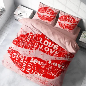 Love I 3D Pamuk Saten Çift Kişilik Nevresim Takımı