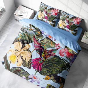 MonoHome Bird Tropik 3D Pamuk Saten Çift Kişilik Nevresim Takımı