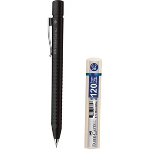 Grip 2011 0.7 Buzlu Siyah Versatil Kalem + Faber-Castell Grip 120'li 0.7 Min Uç Beyaz