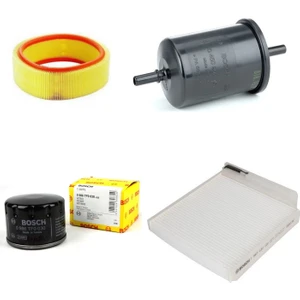 Filtre Bakım Seti Dacia Logan - Sandero 1.4 2005-2011 Benzinli Hava + Yağ F.+ Yakıt Filtre + Polen Bosch