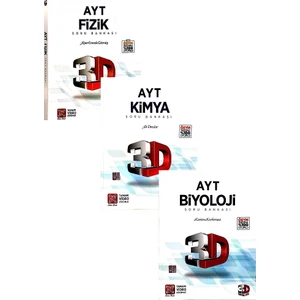 3D Yayınları AYT Fizik - Kimya - Biyoloji Soru Bankası Seti