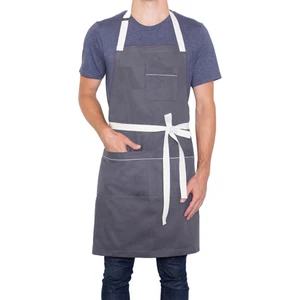 Medusa Forma Askılı Önlük Master Şef - Barista - Aşçı - Kuaför - Tattoo - Mutfak - Chef Garson Önlüğü Gri