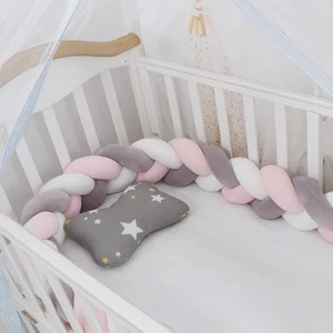 Guldesignstore 3'lü Örgü Koruma 200 cm Pembe-Gri-Beyaz