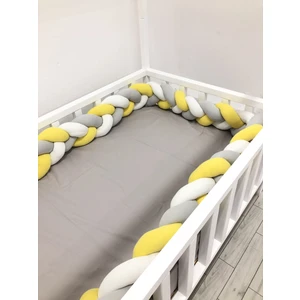 Guldesignstore 3'lü Örgü Koruma 360 cm Sarı-Gri-Beyaz
