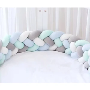 Guldesignstore 4'lü Örgü Koruma 360 cm Bebe Mavi-Su Yeşili-Gri-Beyaz