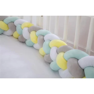 Guldesignstore 4'lü Örgü Koruma 200 cm Sarı-Beyaz-Gri-Bebe Mavi