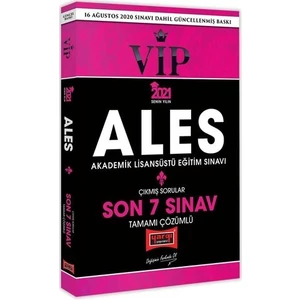 Yargı Yayınevi 2021 ALES VIP Son 7 Sınav Tamamı Çözümlü Çıkmış Sorular