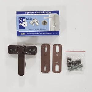 Yt Düğmeli Pencere Güvenlik Kapı Kilidi - Kahverengi