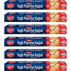 Kesilmiş Yağlı Pişirme Kağıdı 16 Yaprak 6lı Kutu Set