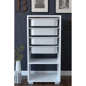 4 Sepetli Çok Amaçlı Oyuncak Dolabı - Beyaz