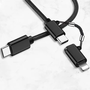 2in1 USB Type-C 60W Hızlı Şarj PD Kablosu+ Başlık USB Kablo AL-32665