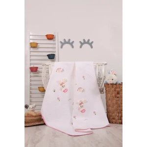 Pamuk Pembe Tavşan Desenli Bebek Pikesi
