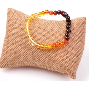 Taş Sandığı Süzme Renk Damla Kehribar Bileklik - Sertifikalı