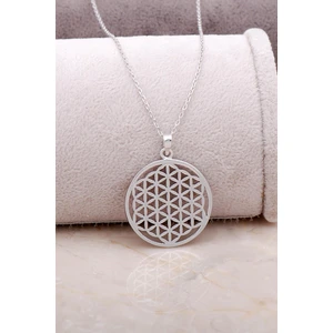 Sümer Telkari Yaşam Çiçeği Gümüş Tasarım Kolye 6847