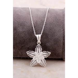 Sümer Telkari Telkari Işlemeli Buz Çiçeği Gümüş Kolye 6866