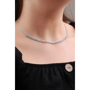 Sümer Telkari Turkuaz Taşlı Gümüş Choker Kolye 6575
