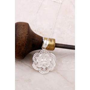 Sümer Telkari Telkari Işlemeli Gümüş Çiçekli Kolye 6894