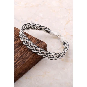 Sümer Telkari Kazaziye Işlemeli El Sarması Gümüş Erkek Bileklik 3315