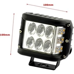 Off Road 6 Ledli Çakarlı Çalışma Lambası Kare 12-24V Sarı-Beyaz