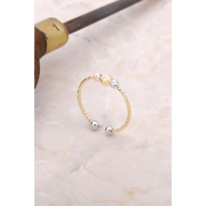 Sümer Telkari Dorica Altın Yaldızlı Gümüş Yüzük 3008