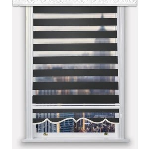 Lucra Concept Zebra Perde 616-15 Etek Dilimli & Boncuklu Siyah MZ616-15EB 70x260 cm