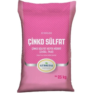 Çinko Sülfat %22 Hepta Hidrat Bahçe Bitki Sebze Meyve Toz Suda Çözünür Çinko Gübresi 25 Kg
