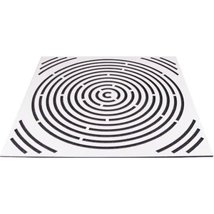 Center Acoustic Ahşap Akustik Difüzör Circle Wave Panel 60 x 60 cm Beyaz