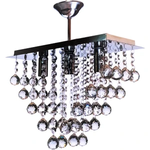 Dikdörtgen 3'lü Kristal Taşlı Spor Avize