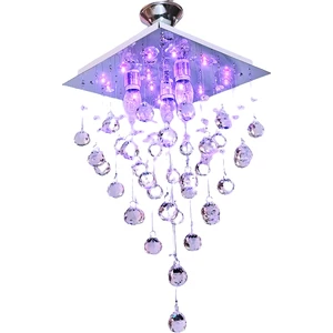Yağmur 3'lü Rgb Ledli Kristal Taşlı Avize