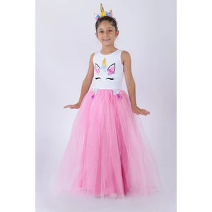 Unicorn  Kız  Çocuk  Abiye  Pudra  MDV146
