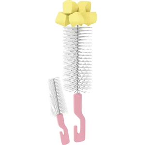 Biberon ve Biberon Emziği Temizleme Fırça Seti Pembe