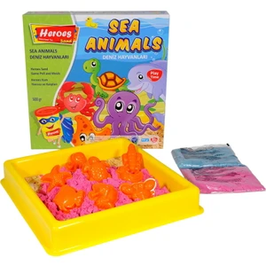 KUM-009 Heroes Kum Havuzudeniz Hayvanları Kalıplı 500 gr Kumlu Set