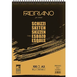 Schizzi Sketch Pad Spiralli Eskiz Çizim Defteri 90 gr 100 Yaprak A3