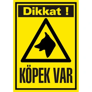 İzmir Serigrafi Köpek Var Galvaniz Uyarı Levhası 17,5 x 25 cm