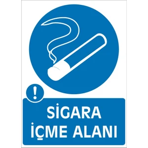 İzmir Serigrafi Sigara Içme Alanı 2.6 mm PVC Uyarı Levhası 25 x 35 cm