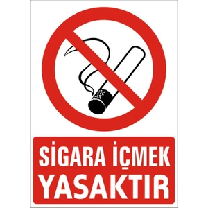 İzmir Serigrafi Sigara Içmek Yasaktır (Kendinden Yapışkanlı Etiket) 17,5 x 25 cm
