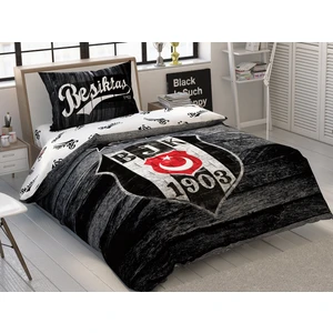 Lisanslı Beşiktaş Wooden Logo Tek Kişilik Nevresim Takımı