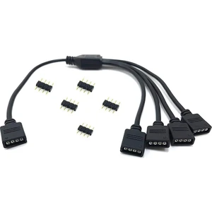 4376 Rgb Şerit 4 Pin LED Çoklayıcı Splitter Tek Kumanda 4 Çıkış