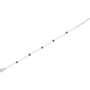 Xsilver Firuze Sıra Taşlı 925 Ayar Gümüş Bileklik