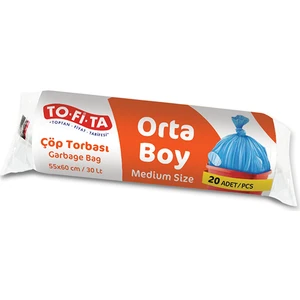 To-Fi-Ta Orta Boy Çöp Torbası 20'li 55 x 60 cm