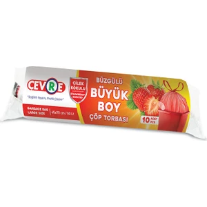 Büzgülü Çöp Torbası Çilek Kokulu Büyük Boy 10'lu 65 x 70 cm
